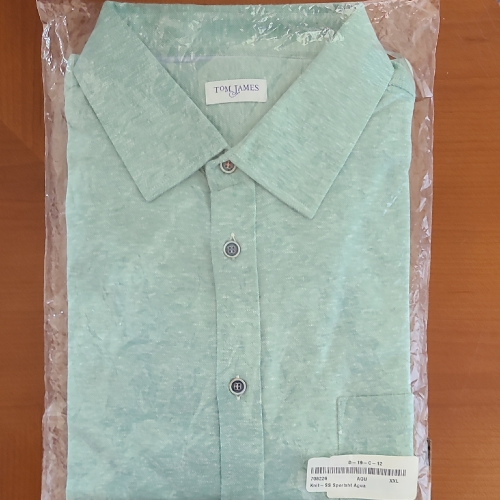 Tom James Casual Button Down Polo Shirt with Classic Collar